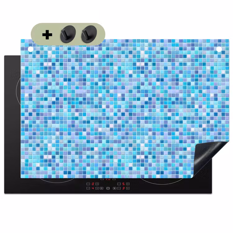 Mozaïek - Patroon - Turquoise Inductie beschemer met haakjes klein 777 -3d