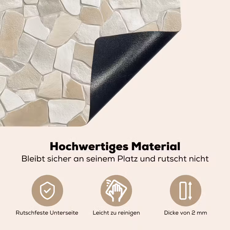 Mozaïek - Stenen - Beige Inductie beschemer met haakjes klein 777 -ky-onderkant-de