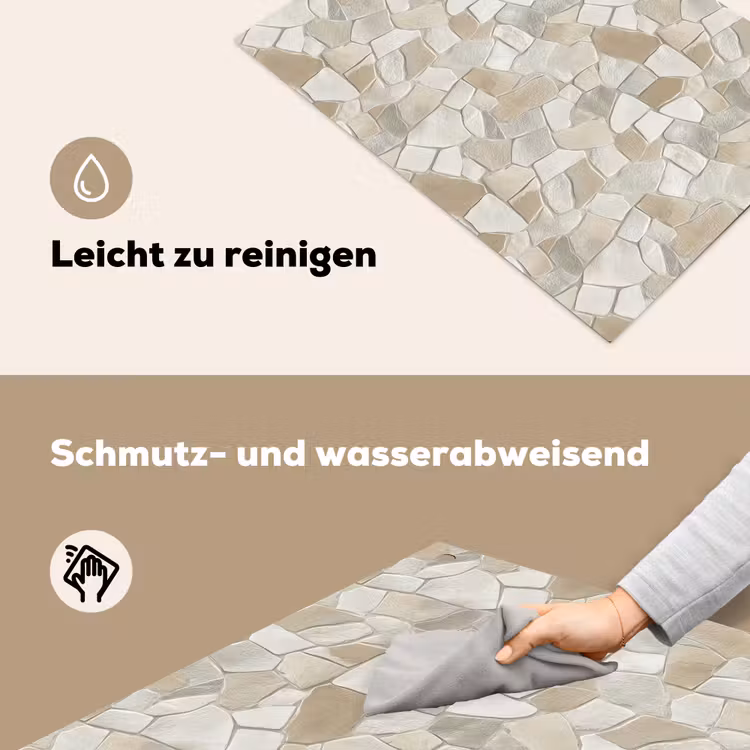 Mozaïek - Stenen - Beige Inductie beschemer met haakjes klein 777 -ky-schoon-de