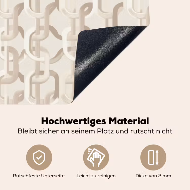 Motief - Abstract - Beige Inductie beschemer met haakjes klein 777 -ky-onderkant-de