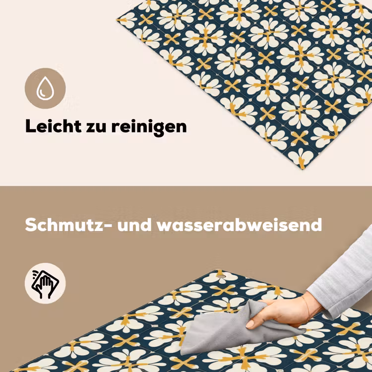 Motief - Tegel - Okergeel Inductie beschemer met haakjes klein 777 -ky-schoon-de