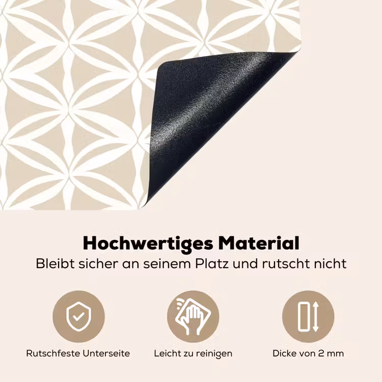 Motief - Modern - Beige Inductie beschemer met haakjes klein 777 -ky-onderkant-de