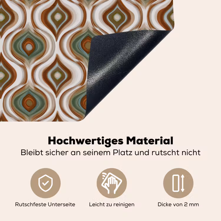 Motief - Patroon - Kleurrijk Inductie beschemer met haakjes klein 777 -ky-onderkant-de