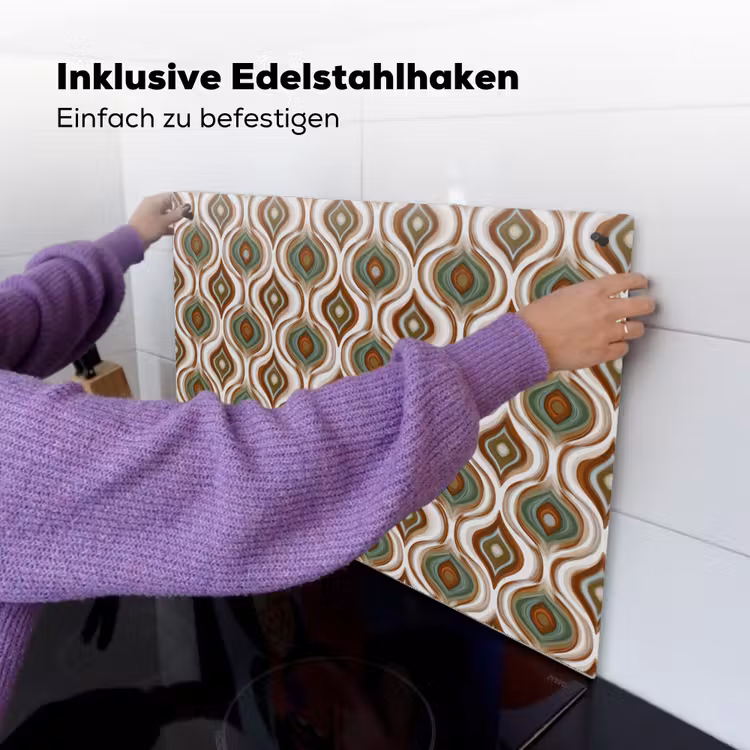 Motief - Patroon - Kleurrijk Inductie beschemer met haakjes klein 777 -ky-ophangen-de