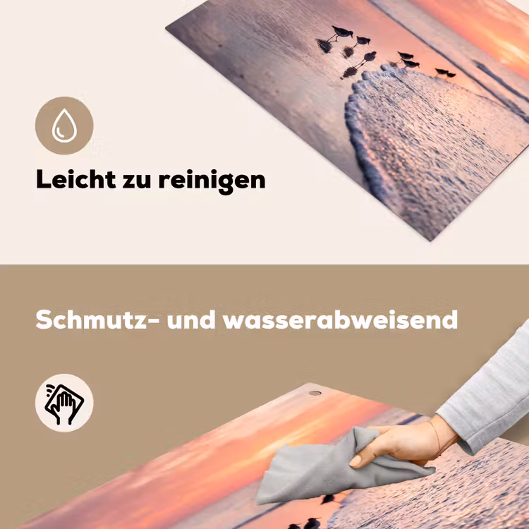 Meeuwen - Strand - Zee - Roze Inductie beschemer met haakjes klein -ky-schoon-de