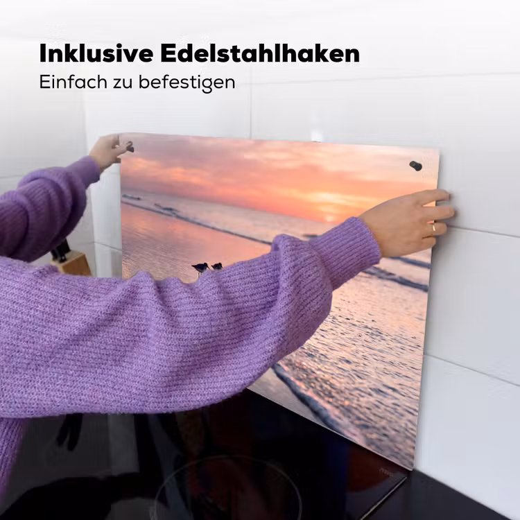Meeuwen - Strand - Zee - Roze Inductie beschemer met haakjes klein -ky-ophangen-de