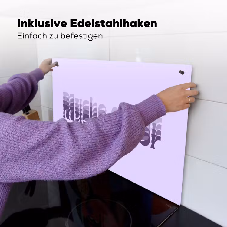 Mucho amor - Paars - Gelaagde letters Inductie beschemer met haakjes klein -ky-ophangen-de