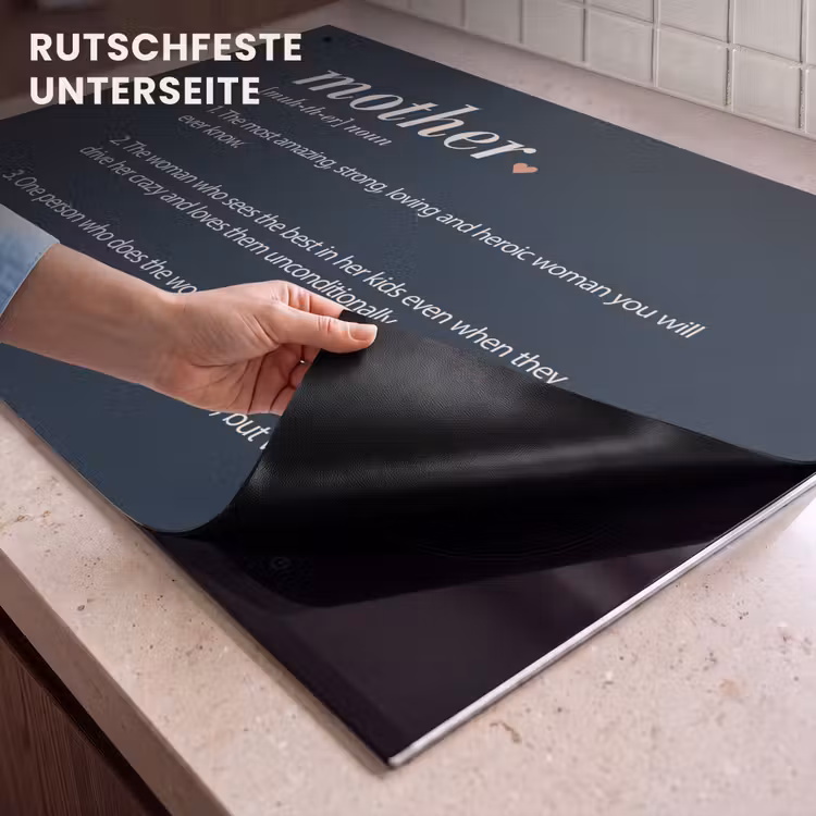 2-in-1 Herdabdeckplatte & Spritzschutz - Mum Definition - Mutter - Zitate - Sprichwörter - Mama definitie - Mother - Quotes - Spreuken Inductie beschemer met haakjes klein