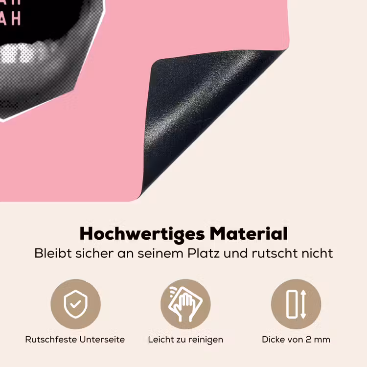 Mond - BLAH BLAH - Roze Inductie beschemer met haakjes klein -ky-onderkant-de
