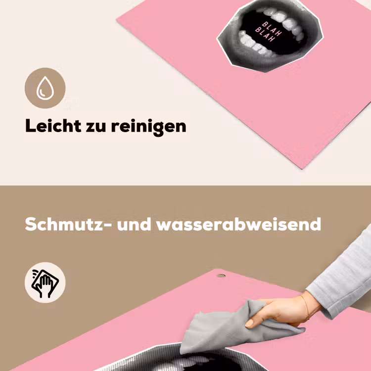 Mond - BLAH BLAH - Roze Inductie beschemer met haakjes klein -ky-schoon-de