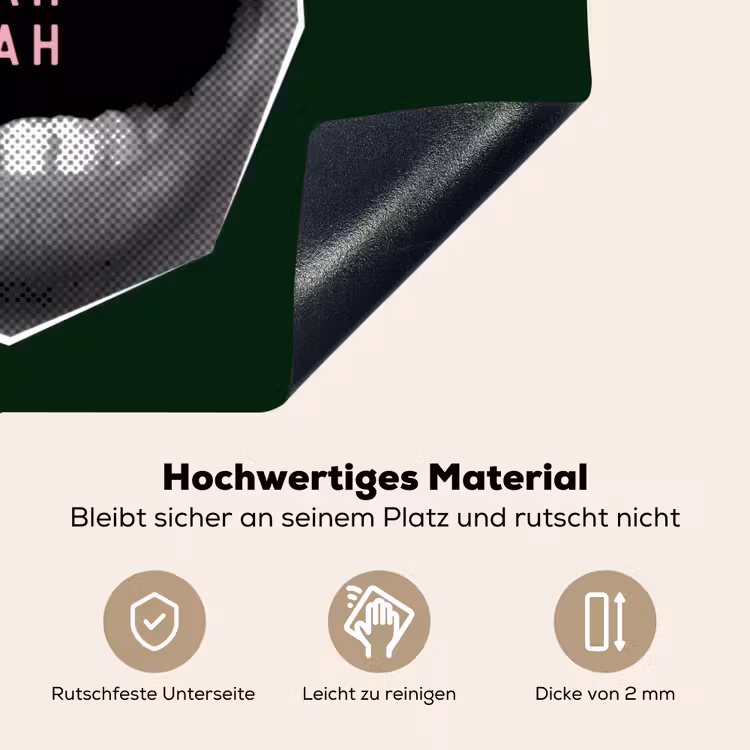 Mond - Groen - Illustratie - BLAH BLAH Inductie beschemer met haakjes klein -ky-onderkant-de