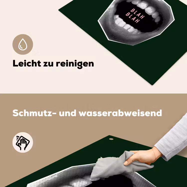 Mond - Groen - Illustratie - BLAH BLAH Inductie beschemer met haakjes klein -ky-schoon-de