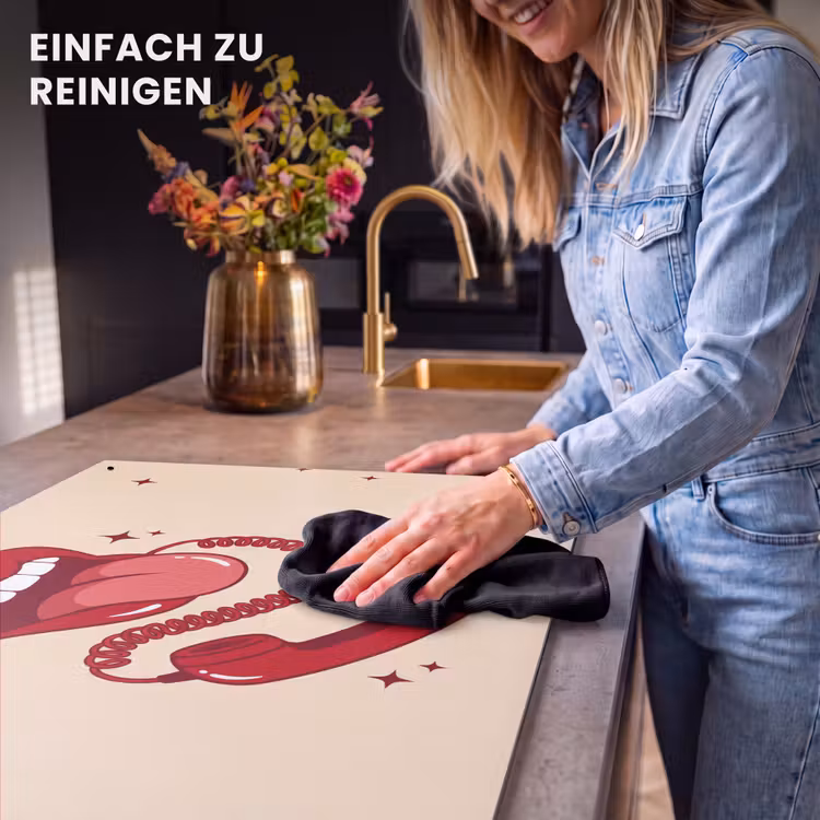 Mond - Telefoon - Popart - Rood - Illustratie Inductie beschemer met haakjes klein -ky-schoon-de