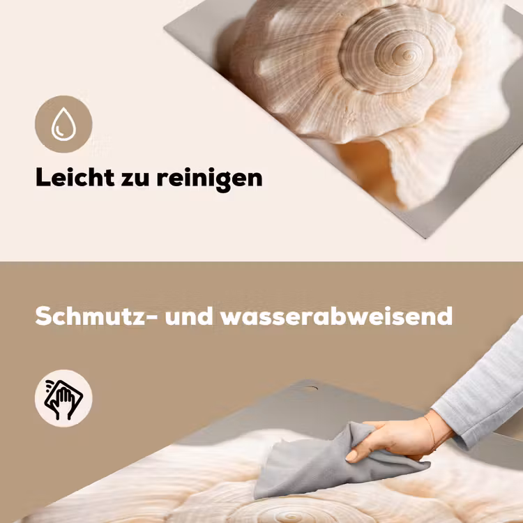 Schelp - Detail - Beige Inductie beschemer met haakjes klein -ky-schoon-de