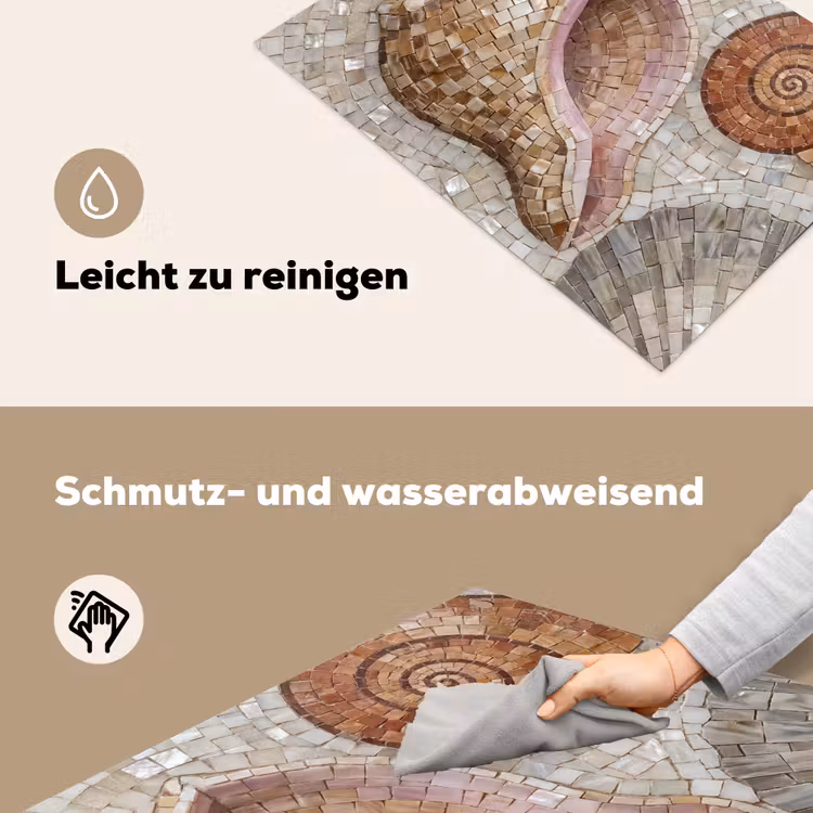 Schelp - Mozaïek - Zee - Beige - Modern Inductie beschemer met haakjes klein -ky-schoon-de