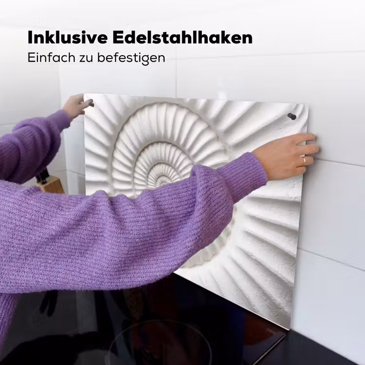 Schelp - Spiraal - Wit Inductie beschemer met haakjes klein -ky-ophangen-de