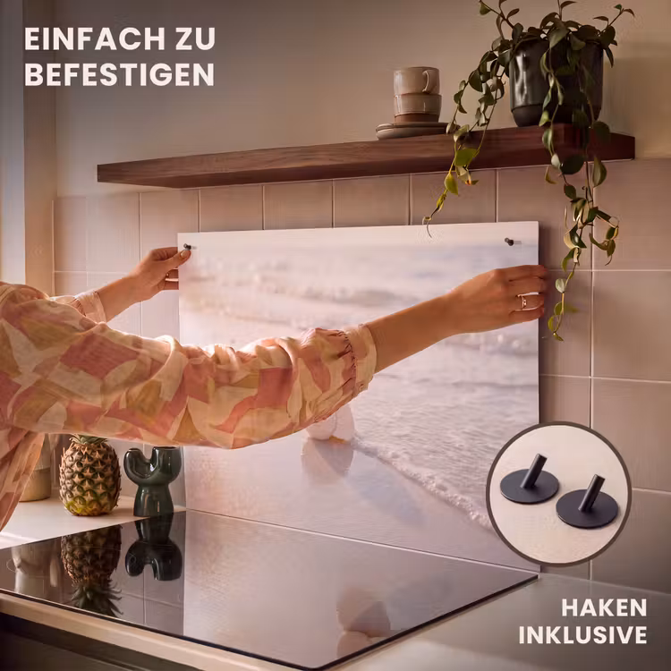 Zeeschelp - Strand - Zee - Natuur - Beige Inductie beschemer met haakjes klein -ky-ophangen-de