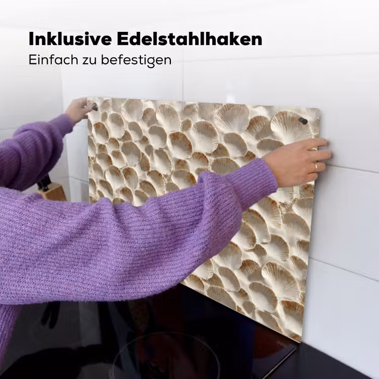 Schelpen - Waaiervorm - Wit Inductie beschemer met haakjes klein 777 -ky-ophangen-de