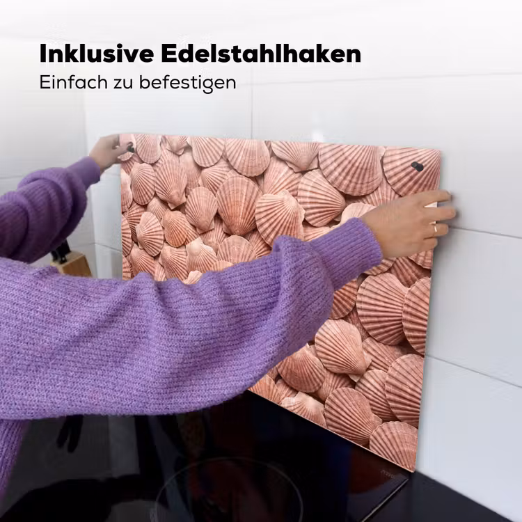 Schelpen - Patroon - Roze Inductie beschemer met haakjes klein -ky-ophangen-de