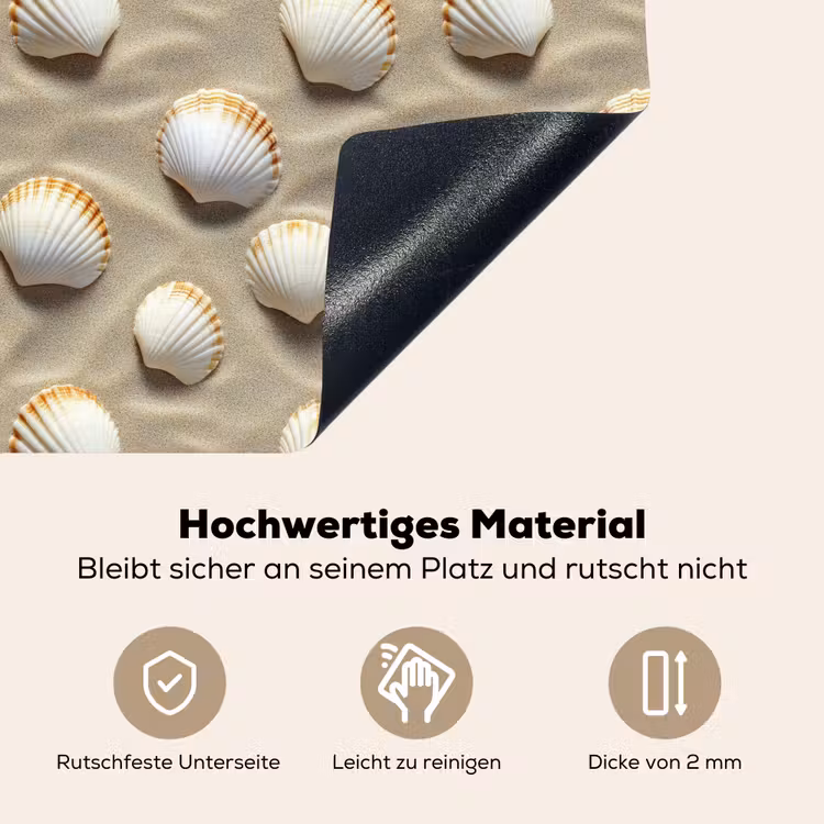 Schelpen - Zand - Maritiem Inductie beschemer met haakjes klein 777 -ky-onderkant-de