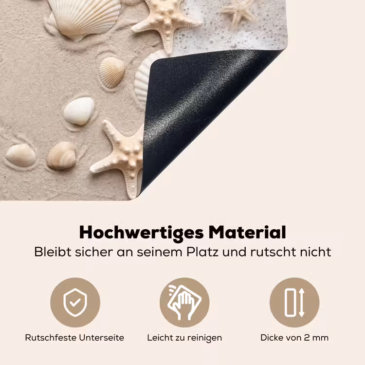 Schelpen - Zeesterren - Strand Inductie beschemer met haakjes klein -ky-onderkant-de