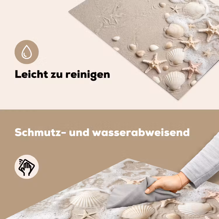 Schelpen - Zeesterren - Strand Inductie beschemer met haakjes klein -ky-schoon-de