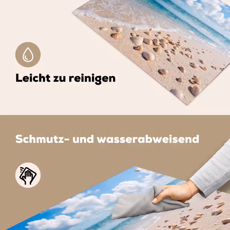 Schelpen - Strand - Natuur - Beige Inductie beschemer met haakjes klein -ky-schoon-de