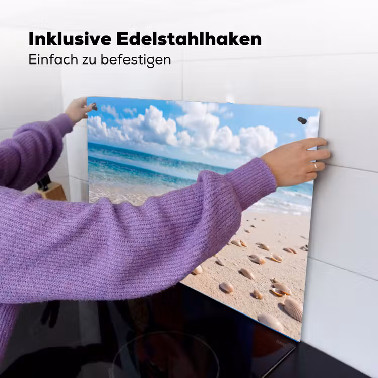 Schelpen - Strand - Natuur - Beige Inductie beschemer met haakjes klein -ky-ophangen-de