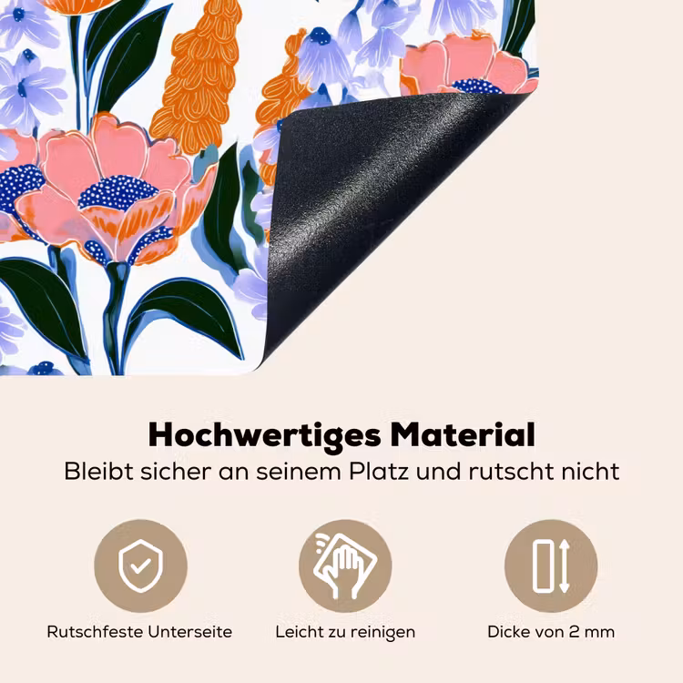 Patroon - Aquarel - Kleurrijk Inductie beschemer met haakjes klein 777 -ky-onderkant-de