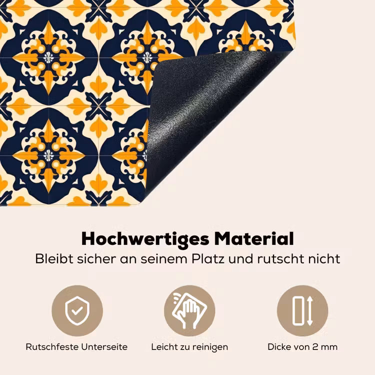 Patroon - Siertegel - Kleurrijk Inductie beschemer met haakjes klein 777 -ky-onderkant-de