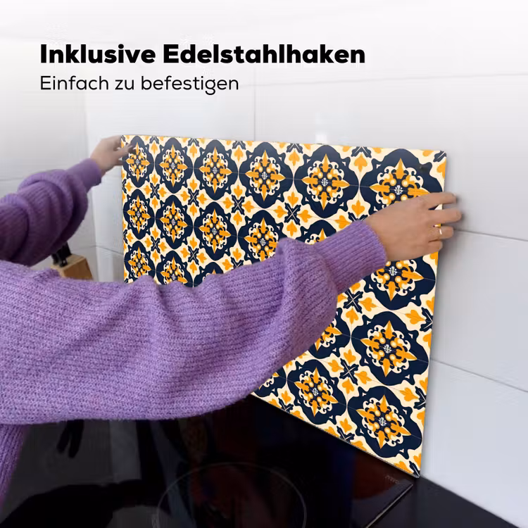 Patroon - Siertegel - Kleurrijk Inductie beschemer met haakjes klein 777 -ky-ophangen-de