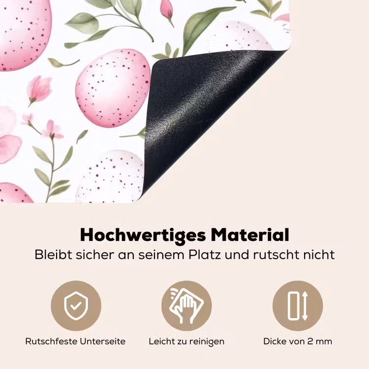 Patroon - Eieren - Roze - Pasen Inductie beschemer met haakjes klein -ky-onderkant-de