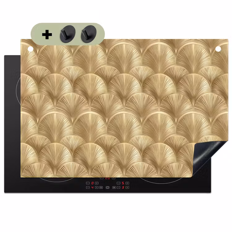 Patroon - Waaier -  Goud Inductie beschemer met haakjes klein 777 -3d