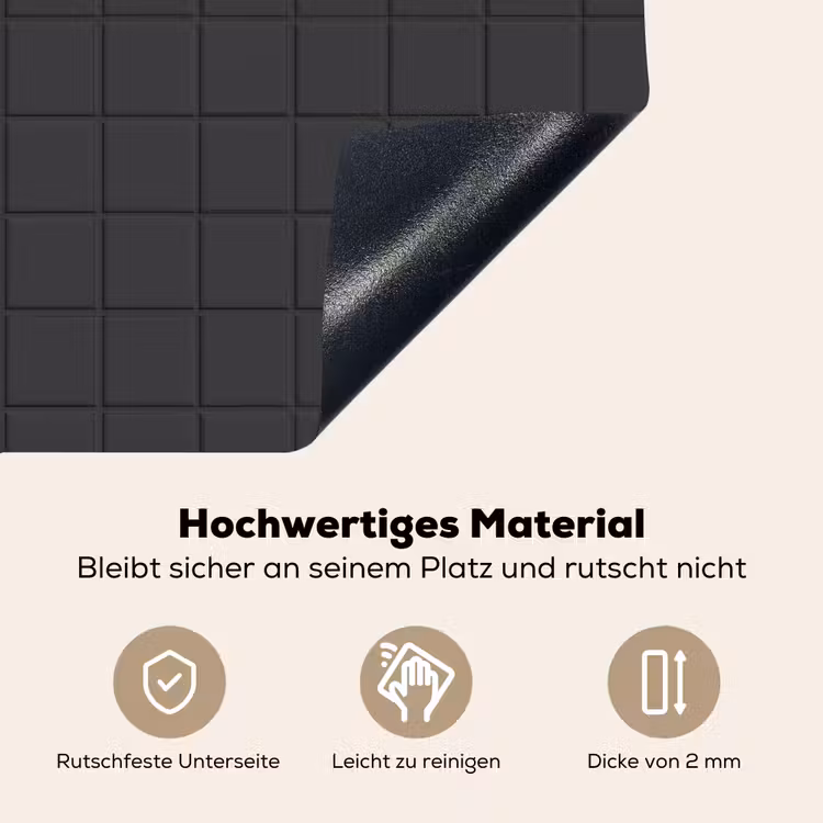Patroon - Tegel - Antraciet Inductie beschemer met haakjes klein 777 -ky-onderkant-de
