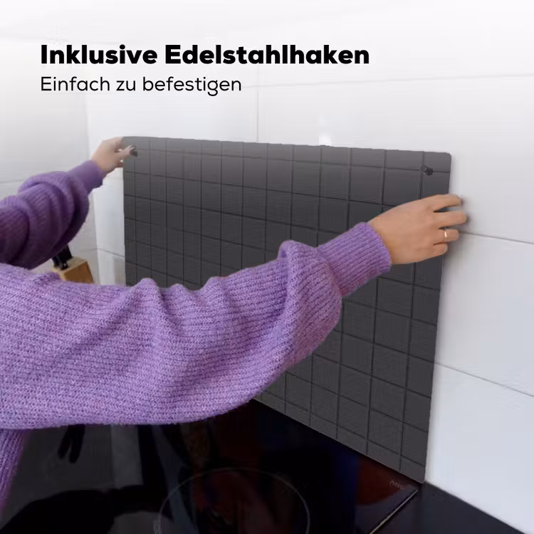 Patroon - Tegel - Antraciet Inductie beschemer met haakjes klein 777 -ky-ophangen-de