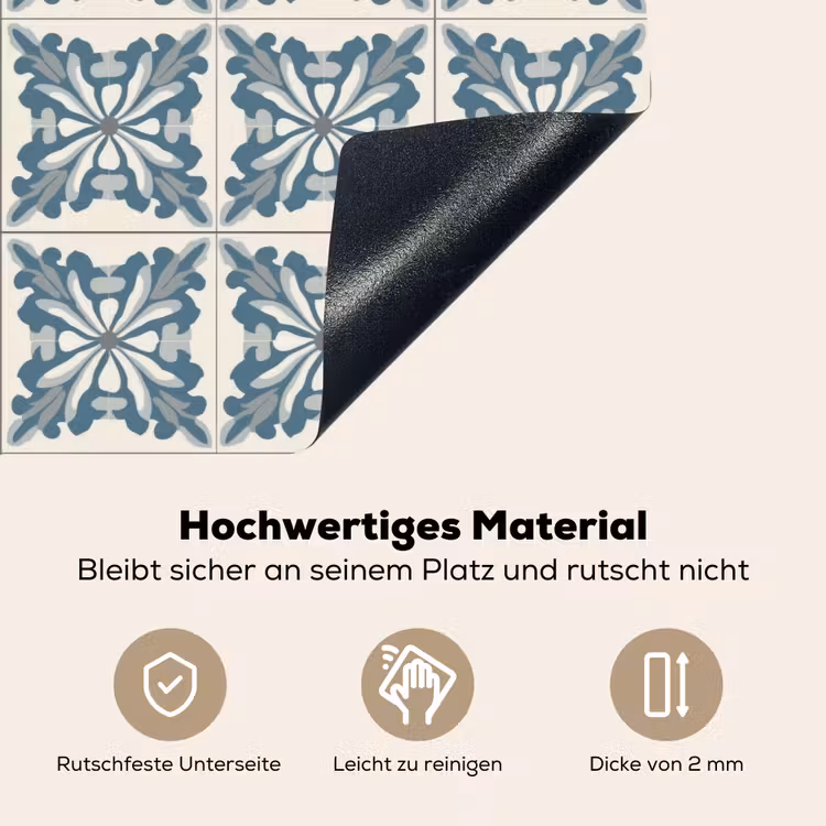 Dessin - Tegel - Blauw Inductie beschemer met haakjes klein 777 -ky-onderkant-de