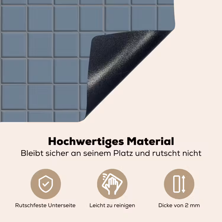 Patroon - Tegel - Blauwgrijs Inductie beschemer met haakjes klein 777 -ky-onderkant-de