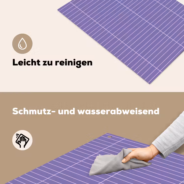 Patroon - Tegel - Lila Inductie beschemer met haakjes klein 777 -ky-schoon-de