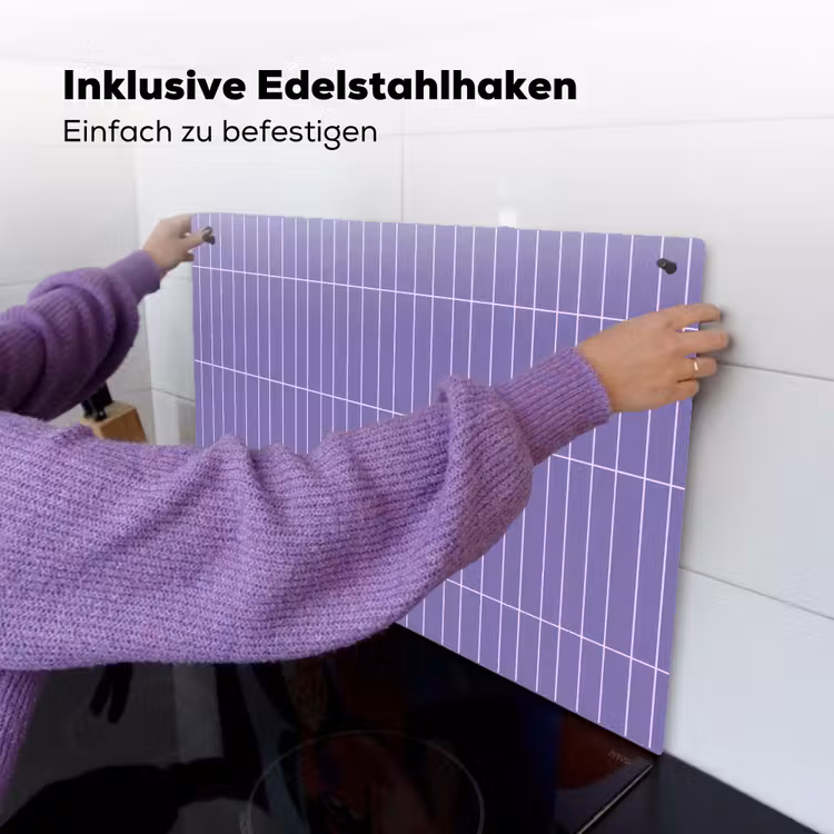 Patroon - Tegel - Lila Inductie beschemer met haakjes klein 777 -ky-ophangen-de