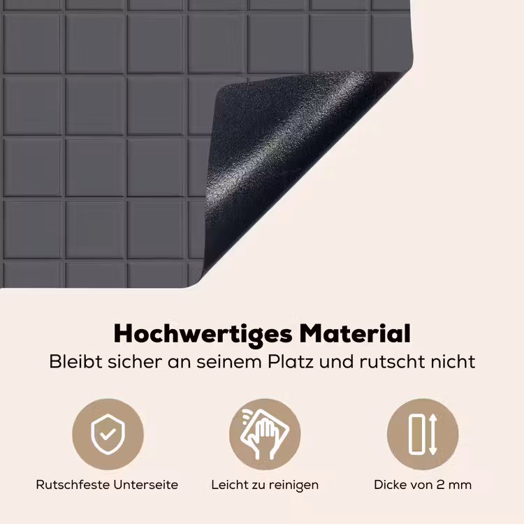 Patroon - Tegel - Grafiet - Grijs Inductie beschemer met haakjes klein 777 -ky-onderkant-de