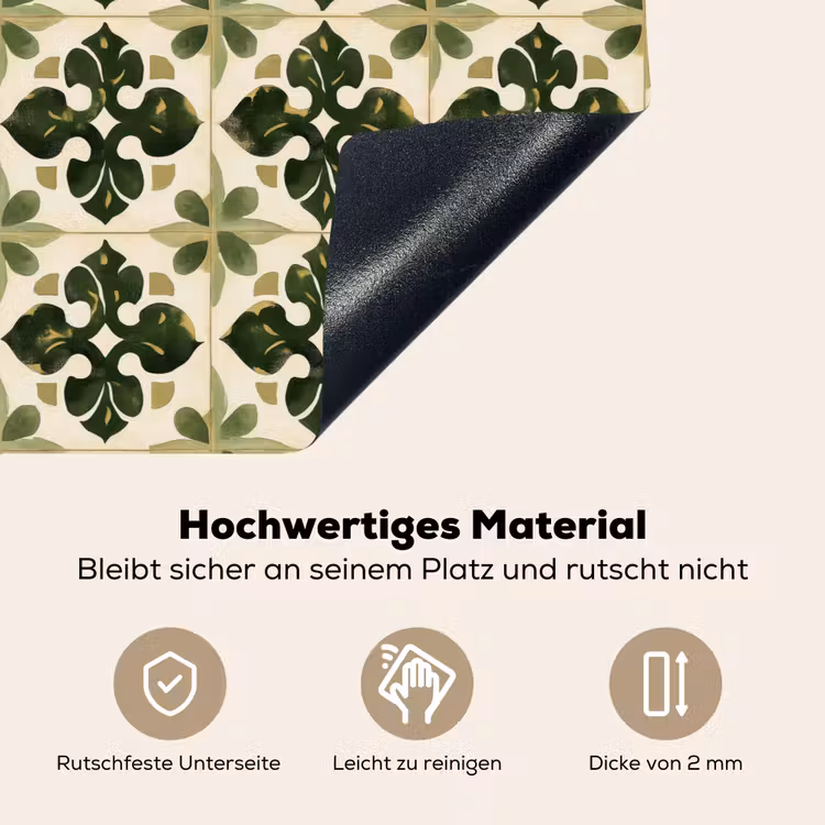 Patroon - Tegel - Groen Inductie beschemer met haakjes klein 777 -ky-onderkant-de