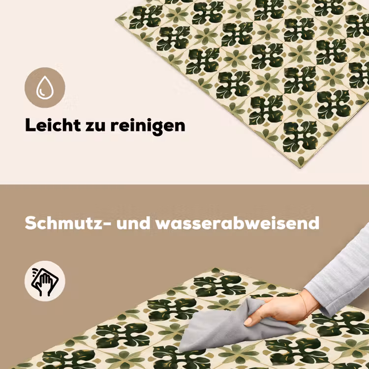 Patroon - Tegel - Groen Inductie beschemer met haakjes klein 777 -ky-schoon-de