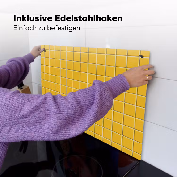 Patroon - Tegel - Okergeel Inductie beschemer met haakjes klein 777 -ky-ophangen-de