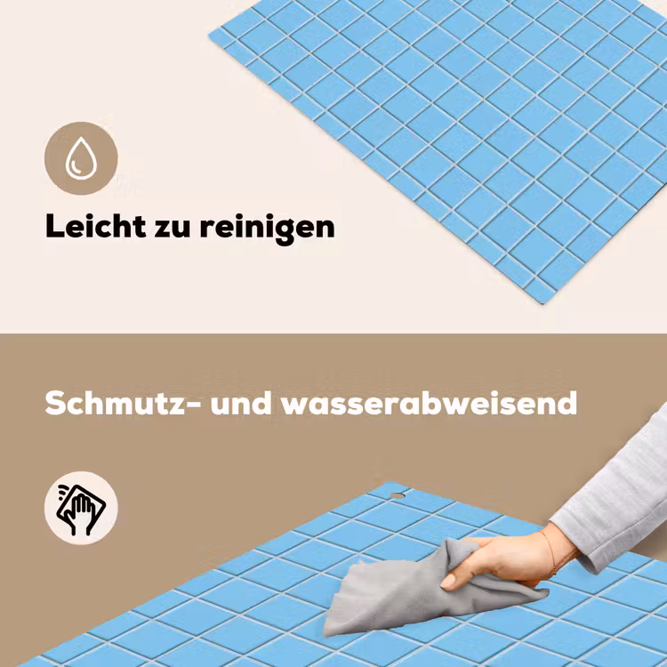 Patroon - Tegel - Pastel - Blauw Inductie beschemer met haakjes klein 777 -ky-schoon-de
