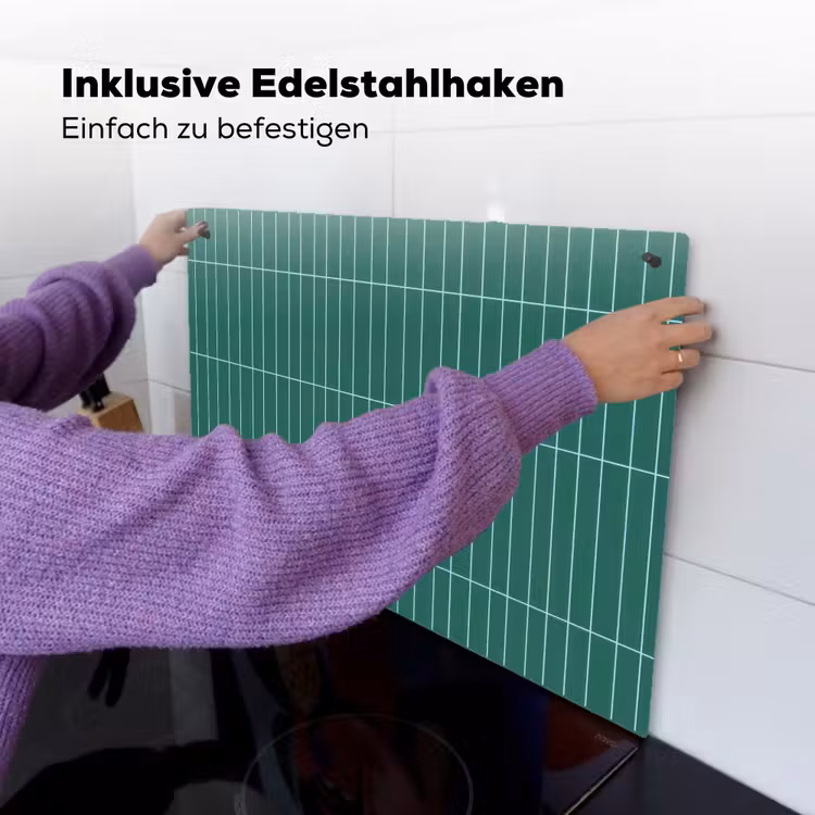 Patroon - Tegel - Saliegroen Inductie beschemer met haakjes klein 777 -ky-ophangen-de