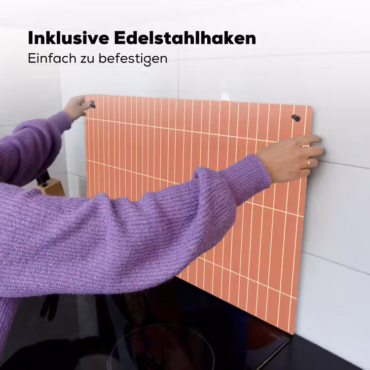 Patroon - Tegels - Terracotta Inductie beschemer met haakjes klein 777 -ky-ophangen-de