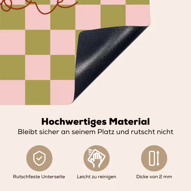 Patroon - Geblokt - Olijfgroen - Amore Inductie beschemer met haakjes klein -ky-onderkant-de