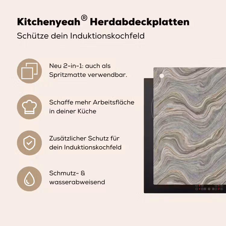 Patroon - Sereen - Paars - Groen Inductie beschemer met haakjes klein 777 -ky-usp-de