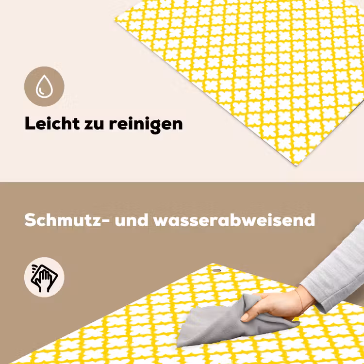 Patroon - Geometrisch - Klassiek - Geel Inductie beschemer met haakjes klein 777 -ky-schoon-de