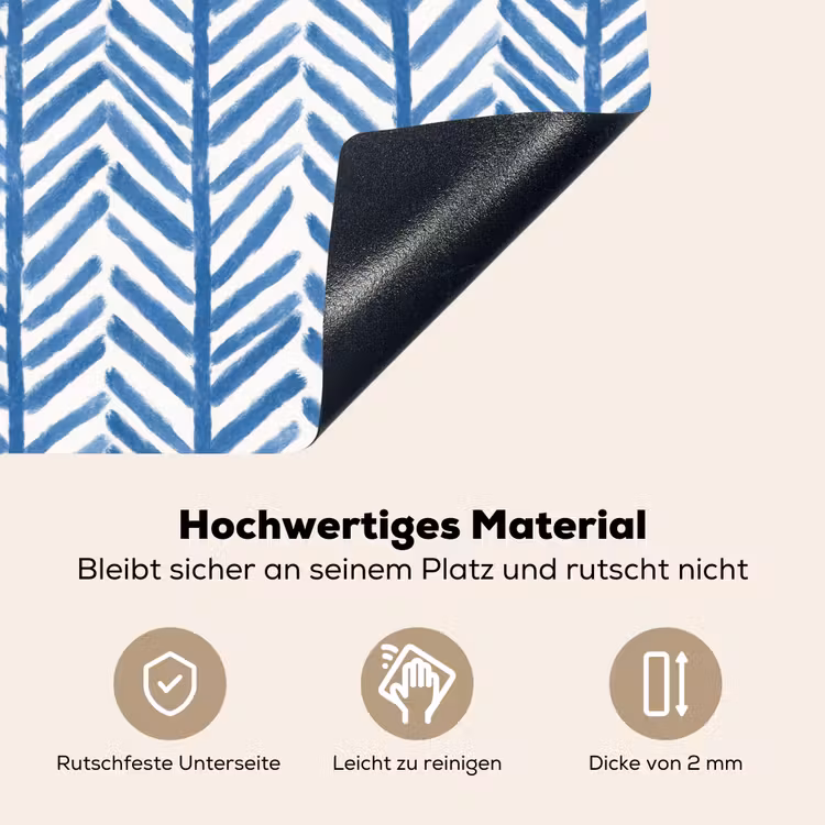 Patroon - Streep - Blauw Inductie beschemer met haakjes klein 777 -ky-onderkant-de